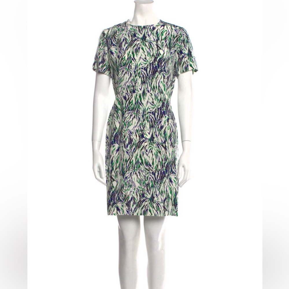 Stella McCartney Green and Blue Silk Mini Dress